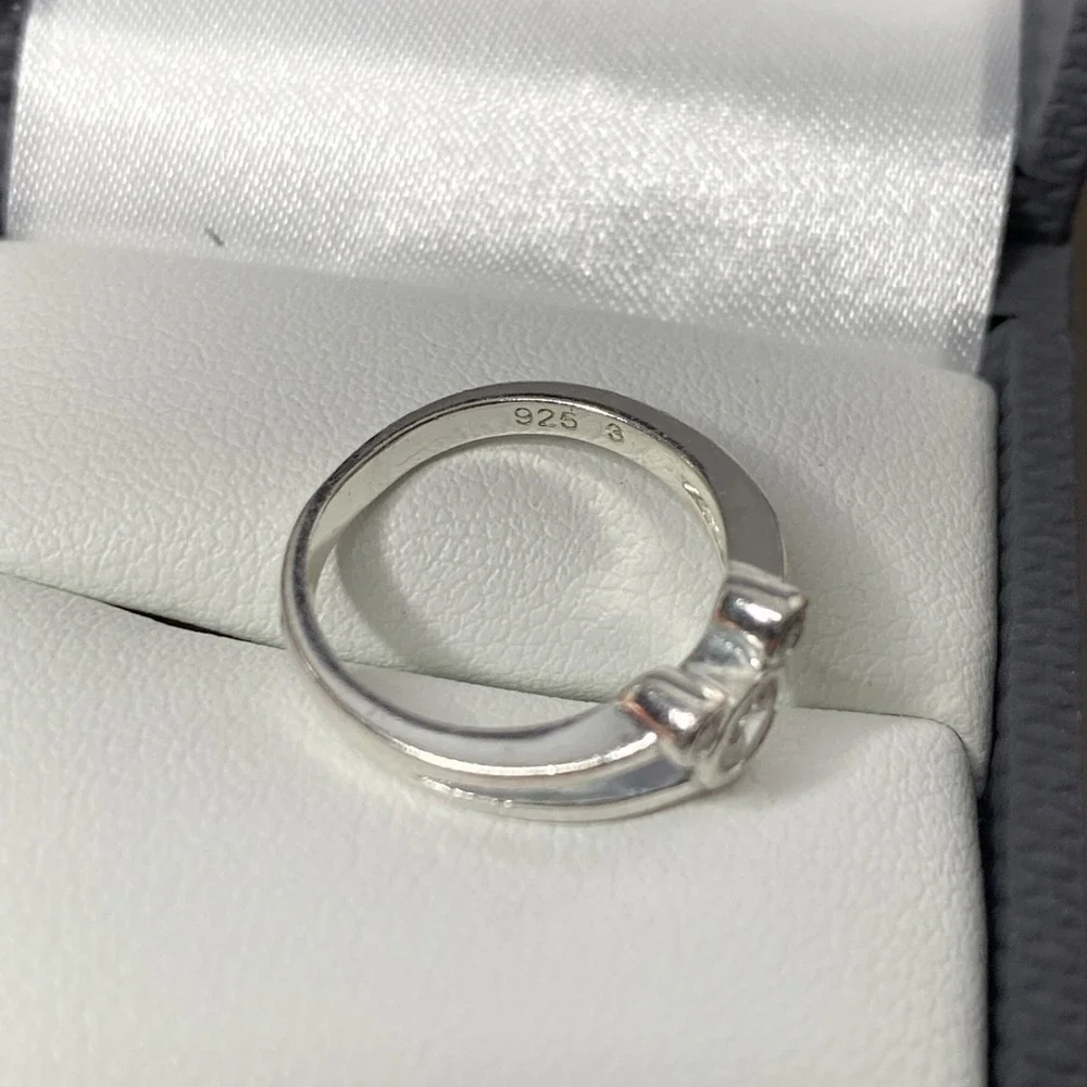 Vintage Disney Mickey Mouse 925 Sterling Silver Cubic Zirconia Band Ring Size 3 - Picture 9 of 14